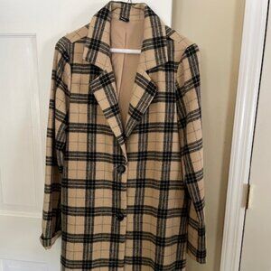 Windsor Classic Plaid Blazer Jacket Lightweight Plaid Coat, Medium